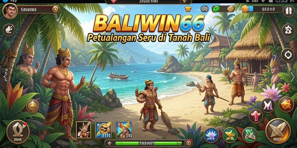 Screenshot utama BALIWIN66 menampilkan pemain menjelajahi lanskap Bali.