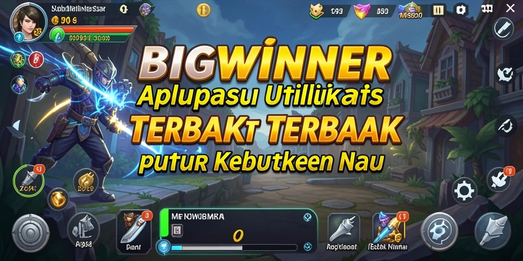 Tampilan utama BIGWINNER dengan berbagai fitur utilitas.