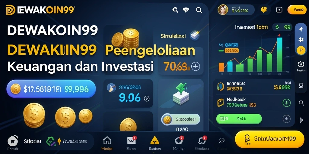 Gameplay DEWAKOIN99 yang menampilkan simulasi investasi dan manajemen keuangan.