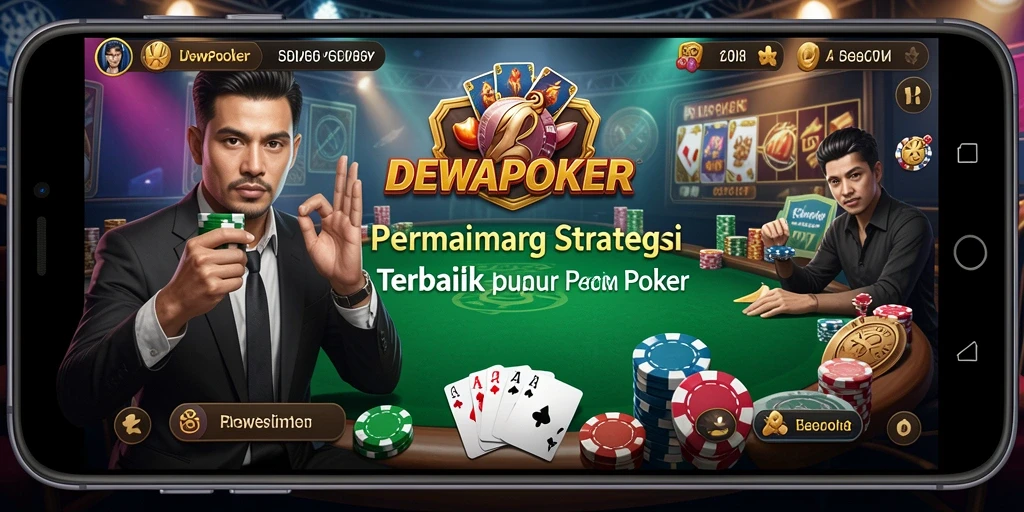 Screenshot menampilkan gameplay mendebarkan DEWAPOKER.