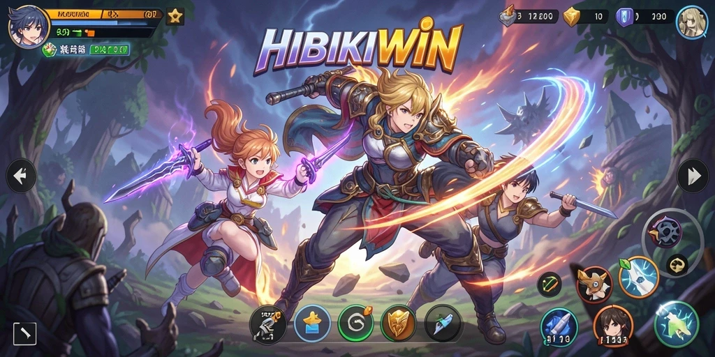 Screenshot menampilkan karakter-karakter Anime dalam aksi pertarungan yang seru.