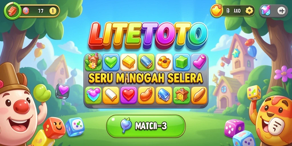 Tampilan gameplay LITETOTO yang penuh warna dan seru.
