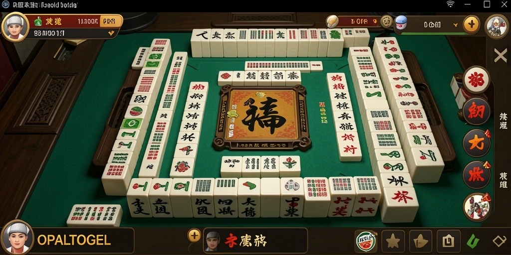 Tampilan gameplay OPALTOGEL dengan elemen Mahjong yang menarik.