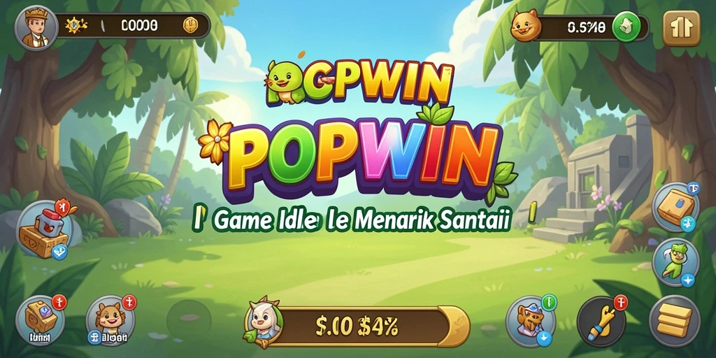 Screenshot utama POPWIN menampilkan gameplay Idle yang menarik dan interaktif.