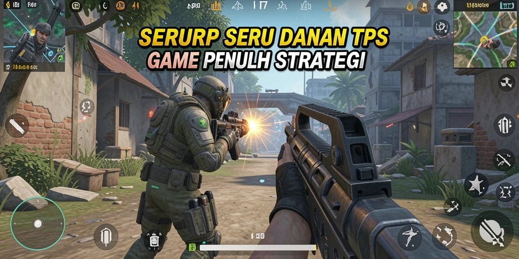 Tampilan seru dari gameplay SERURP yang menampilkan pertempuran TPS yang intens.