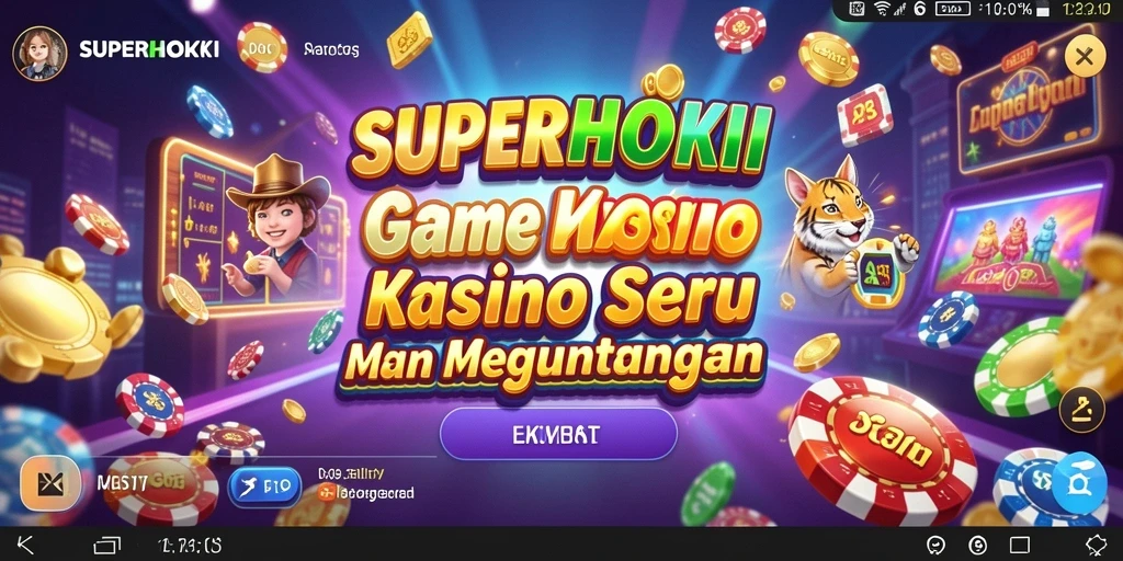 Tangkapan layar utama SUPERHOKI menampilkan gameplay Kasino yang menarik.